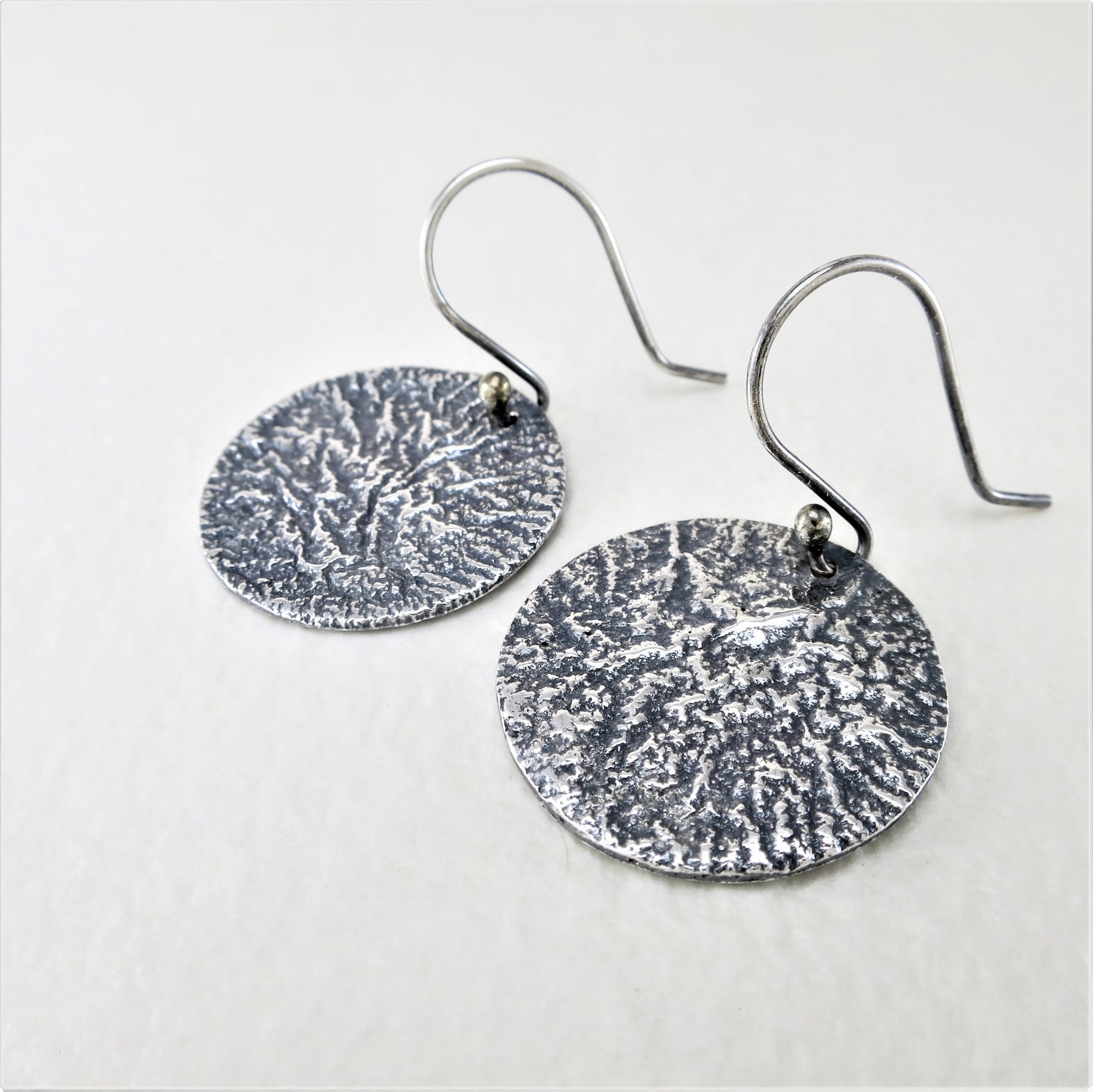 Reticulated Sterling buying Silver Disc Earrings