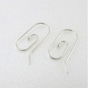 Argentium silver paper clip earrings