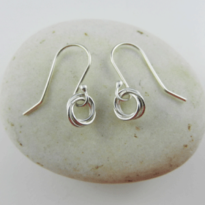layered circles, sterling silver earrings, silver earrings, artisan earrings, handmade earrings, handcrafted earrings, handmade silver earrings, handcrafted silver earrings, silver artisan earrings, argentium ear wires, sterling argentium ear wires, sleepers, tiny earrings, sweet dreams collection, sleeper earrings