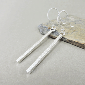 silver stick earrings, sterling silver bar earrings, hammered silver earrings, circle earrings, disc earrings, geometric earrings, drop earrings, dangle earrings, minimalist earrings, lightweight earrings, modern earrings, hippy earrings, simple earrings, everyday earrings, statement earrings, unique earrings, edgy earrings, Silver Echoes artisan earrings, hammered earrings, handcrafted earrings, simple earrings, Zen earrings, boho earrings, gypsy earrings, argentium ear wires, elegant earrings, nickel free silver earrings bridesmaid gift, bridesmaid earrings, wedding gift, wedding earrings, wedding jewelry, bridal earrings, bridal jewelry, mother of the bride earrings, mother of the bride jewelry New Years gift, Valentine’s gift, Mother’s Day gift, birthday gift, anniversary gift, Christmas gift, Hanukah gift, Kwanza gift, gifts for her, gifts for wife, engagement gift