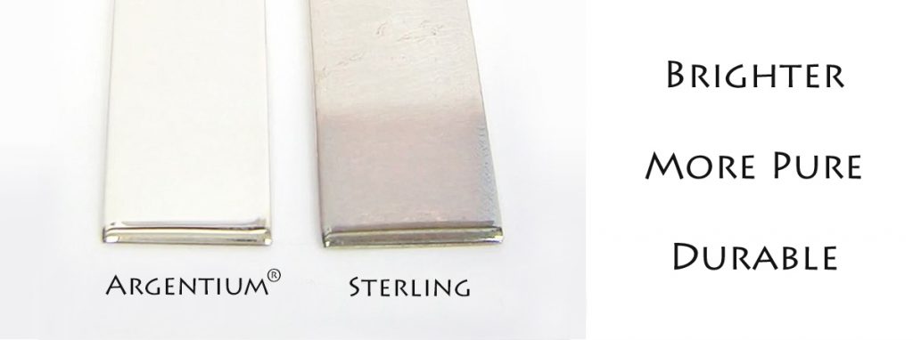 Comparing the whiteness of sterling silver and argentium silver