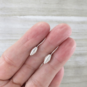 Sterling silver earrings with crescent wrap design on minimalist ear wire: Sleek Crescent Wrap Earrings
