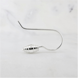 Sterling silver earrings with crescent wrap design on minimalist ear wire: Sleek Crescent Wrap Earrings